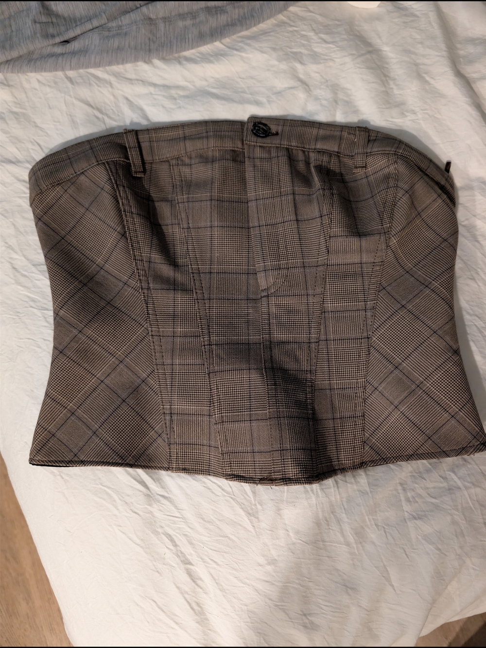 Plaid Strapless Bustier